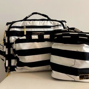 Black and White Stripe Baby Bag